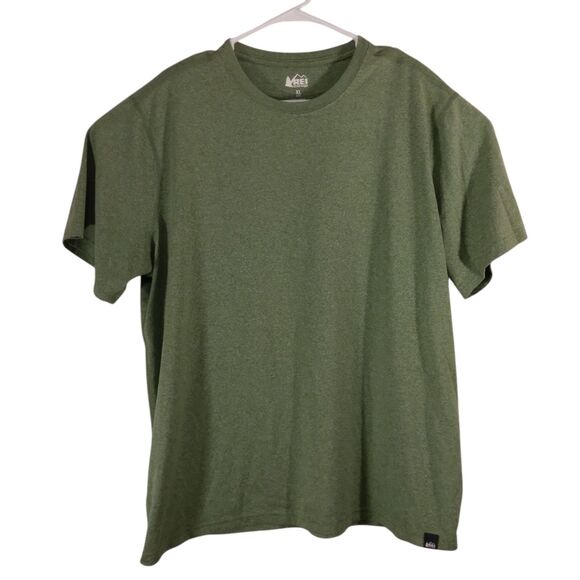 REI co-op tshirt mens XL XLarge green short sleeve crew neck solid wilderness - Picture 1 of 9